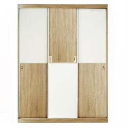 International Service Dulap 3 usi culisante Manacor , stejar sonoma/ alb , 150 x 60 x 202 cm Garderoba