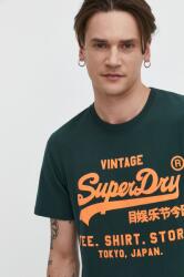 Superdry pamut póló zöld, férfi, nyomott mintás - zöld S - answear - 8 890 Ft