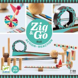 DJECO Építőjáték - Sokasodó gördülő, 28 db-os - Zig and Go - Roll (5640)