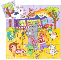 DJECO Formadobozos puzzle - Szivárványbusz, 16 db-os - The rainbow bus (7272)