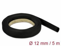 Delock Fekete zsugorcső 5 m x 12 mm (18939) (18939)