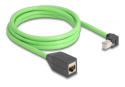 Delock RJ45 hálózat bővítő kábel Cat. 6A apa lefelé néző csatlakozódugóval - anya SF/UTP alkalmas kábelvezető láncokhoz PUR (TPU) 2 m (80887)
