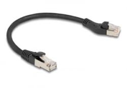 Delock RJ45 hálózati kábel Cat. 8.1 S/FTP 45 -ben balra hajlított apa egyenes apa, akár 40 Gbps, 0, 25 m, fekete (80734)