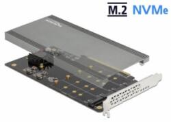 Delock PCI Expresz x16 kártya - 4 x belső NVMe M. 2 M-kulcs hűtőbordával és ventilátorral - elágazás (90050) (90050) - aqua