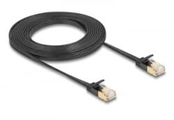 Delock RJ45 hálózati kábel Cat. 6A apa - apa robosztus csatlakozóval és Cat. 7 nyers lapos kábellel U/FTP 3 m, fekete (80347) (80347)