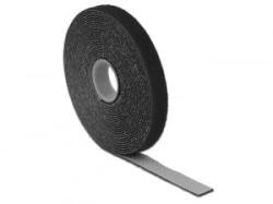 Delock Hurkolható rögzítok, 5 m x 13 mm (H x Sz) tekercs, fekete (18711) (18711)