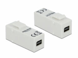 Delock Keystone modul, mini DisplayPort-csatlakozóhüvely > mini DisplayPort-csatlakozóhüvely (86387) - aqua