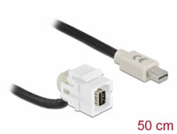 Delock Keystone modul, mini DisplayPort-csatlakozóhüvely 110 > mini DisplayPort-csatlakozódugó, káb (86860) - aqua