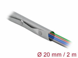 Delock Kábelkarmantyú patent szorítóval 2 m x 20 mm szürke / fekete (20726) (20726)