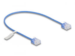 Delock RJ45 hálózati kábel Cat. 6 UTP ultravékony 0, 3 m kék rövid csatlakoztatókkal (80778) (80778) - aqua