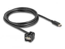 Delock Keystone modul, USB 2.0 A-anya > USB Type-C apa 250 , kábellel 1, 5 m (88057)