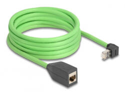 Delock RJ45 hálózat bővítő kábel Cat. 6A apa felfelé néző csatlakozódugóval - anya SF/UTP alkalmas kábelvezető láncokhoz PUR (TPU) 5 m