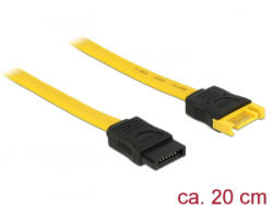 Delock SATA 6 Gb/s-s bővítőkábel csatlakozódugóval > SATA-s, csatlakozóhüvellyel, 20 cm, sárga (83949) (83949)