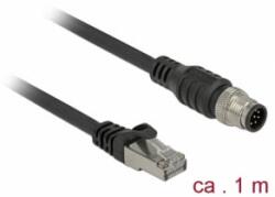 Delock RJ45 csatlakozót és M12 csatlakozót összekötő kábel 8 tűs A kódolt Cat. 5e SFTP 1 m hosszú (84922) (84922)