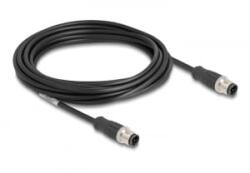 Delock Kábel M12 D kódolt 4 tűs apa - apa PVC 5 m (80849)