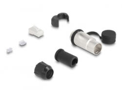 Delock RJ45 moduláris dugasz Cat. 6A átvezető csatolóval és védősapkával (67056) (67056)