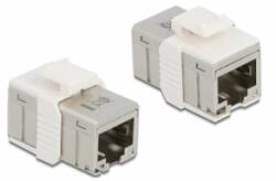 Delock fémszínű adapter RJ45 anya - RJ45 anya Cat. 6A (86012) (86012)