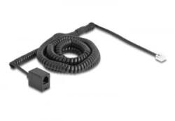 Delock Telefon csavart kábel RJ11 apa - RJ11 anya fekete színű 10 m (90347) (90347)