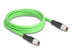 Delock Kábel M12 X kódolt 8 tűs apa - apa PUR (TPU) 2 m (80437) (80437)