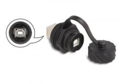 Delock USB 2.0 B-típusú kábel csatlakoztató anya anya installálásra IP68 por és víz elleni védő bajonettzá kalappal fekete (88004) (88004)