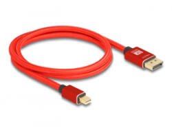 Delock Mini DisplayPort - DisplayPort-kábel 8K 60 Hz 1 m piros fém retesz nélküli (81094)