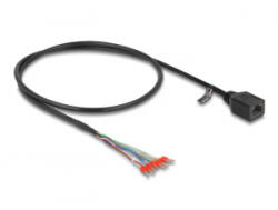 Delock Kábel RJ45 anya szabad végű kábelátvezetők Cat. 5e 50 cm hosszú, fekete (88005) (88005)