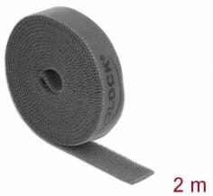 Delock Velcro szürke ragasztó szalag guriga Hx 2 m x Sz 15 mm (18389) (18389)