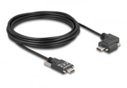 Delock USB 2.0 kábel USB Type-C apa csatlakozó csavarokkal - USB Type-C apa csatlakozó csavarokkal ívelt bal / jobb PD 3.0 60 W 5 m (80959) (80959) - aqua