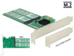 Delock PCI Express Kártya > 4 x belső M. 2 Key B - alacsony profilú formatényező (89588) - aqua