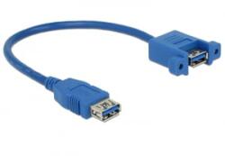 Delock kábel USB 3.0 Type-A anya > USB 3.0 Type-A anya beépített panel 25 cm (85111) (85111) - aqua