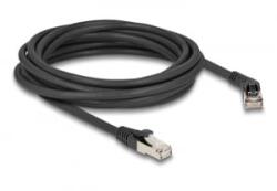 Delock RJ45 hálózati kábel Cat. 6A S/FTP 45 -ben jobbra hajlított apa egyenes apa 5 m fekete (80499) (80499)