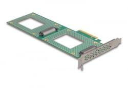 Delock PCI Express 4.0 x8 kártya - 2 x belső U. 2 NVMe SFF-8639 - elágazás (H x Sz 236 x 87 mm) (90151) (90151) - aqua