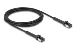 Delock RJ45 vékony hálózati kábel Cat. 8.1 U/FTP hajlítható akár 40 Gbps fekete 3 m (80942) (80942)