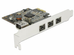 Delock PCI Express Kártya > 3 x külső FireWire B + 1 x belső FireWire A (89864) - aqua