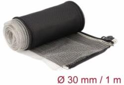 Delock Hőellenálló EMI Shielding fonott borítás zipzárral, 1 m x 30 mm méretű, fekete (20848) (20848)