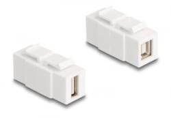 Delock Keystone modul A-típusú USB 2.0 anya B-típusú USB 2.0 anya, mindkét oldalával beépíthető, fehér színű (87951)
