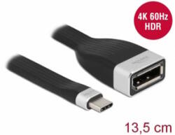 Delock FPC lapos csík kábel USB Type-C - DisplayPort (DP Alt Mode) 4K 60 Hz 13, 5 cm (86731) - aqua