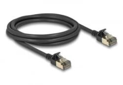Delock RJ45 hálózati kábel Cat. 8.1 F/FTP Slim Pro 2 m, fekete (80340) (80340)