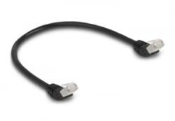 Delock RJ45 hálózati kábel Cat. 6A S/FTP 45 fokban felfelé hajló 0, 5 m fekete (80260) (80260)