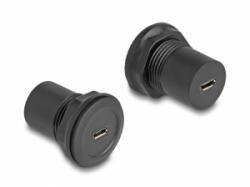 Delock USB 2.0 Micro-B-típusú USB 2.0 Micro-B-típusú beépített csatlakozóval fekete (66743)
