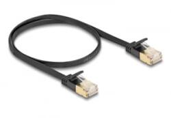 Delock RJ45 hálózati kábel Cat. 6A apa - apa robosztus csatlakozóval és Cat. 7 nyers lapos kábellel U/FTP 0, 5 m, fekete (80344)