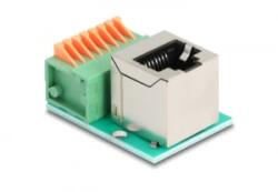 Delock RJ45 anya 90 -ban hajlított sorkapocs lenyomó gombbal Cat. 5e (90653) (90653) - aqua