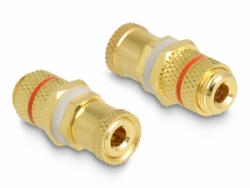 Delock Audio csatlakozókat összekötő adapter installációhoz, piros gyűrűvel (64145) - aqua