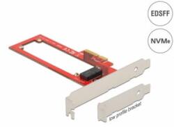 Delock PCI Express x4-kártya - 1 x EDSFF E1. S nyílás - alacsony profilú formatényező (90055) (90055) - aqua