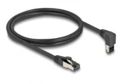 Delock RJ45 hálózati kábel Cat. 8.1 S/FTP 90 fokban felfelé hajló / egyenes 1 m fekete (80394) (80394)
