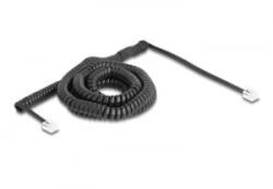 Delock Telefon csavart kábel RJ11 apa - RJ11 apa fekete színű 10 m (90227) (90227)