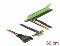 Delock PCI Express Riser kártya x1 - x16 hajlékony kábellel, 80 cm (85763) - aqua