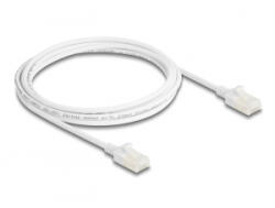 Delock RJ45 hálózati kábel Cat. 6A apa apa robosztus csatlakozóval ipari felhasználásra U/UTP Slim 2 m, fehér (80360) (80360)