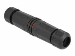 Delock Kültéri kábelkonnektor 3 tűs IP68 vízhatlan, becsavarható, a kábel átmérője 4, 5 - 7, 5 mm feke (86913) (86913)