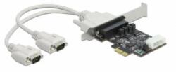 Delock PCI Express Kártya > 2 x soros RS-232 tápfeszültséggel 5 V / 12 V (89909) - aqua